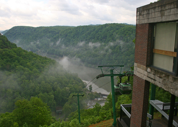 Looking down from the lodge