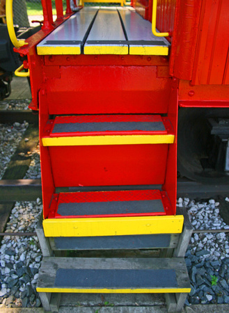 Steps to the caboose at the Train Museum in Conneaut, Ohio