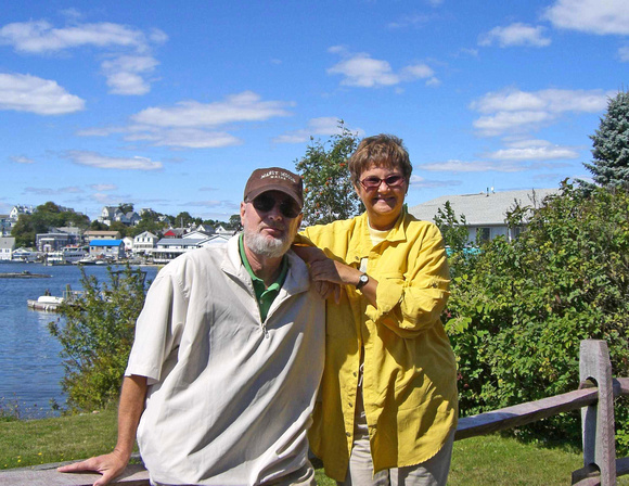 Jack and Monnie at the Lobster Dock, Boothbay Harbor, Maine.