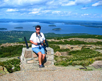 At the peak of Cadillac Mountain