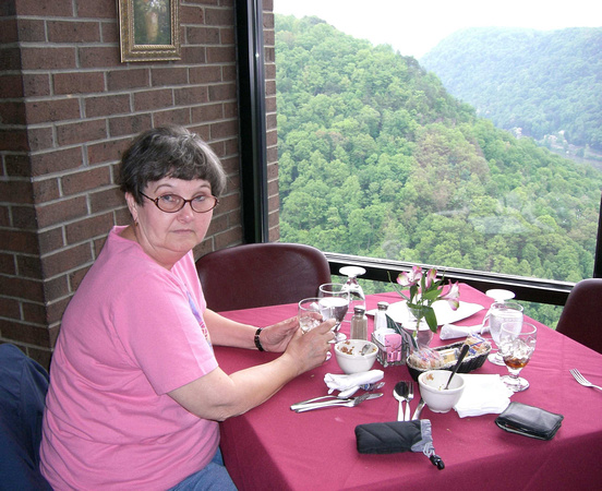 Dinner at the lodge overlooking the gorge and river